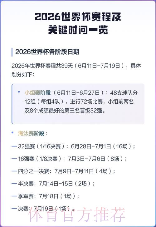 2026世界杯比赛时间一览赛事详情怎么查